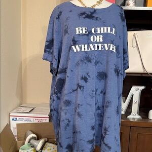 Torrid Relaxed Blue Tie-Dye T-Shirt plus size 3